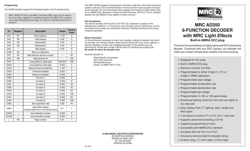 MRC AD350 quick start guide MRC AD350 quick start guide