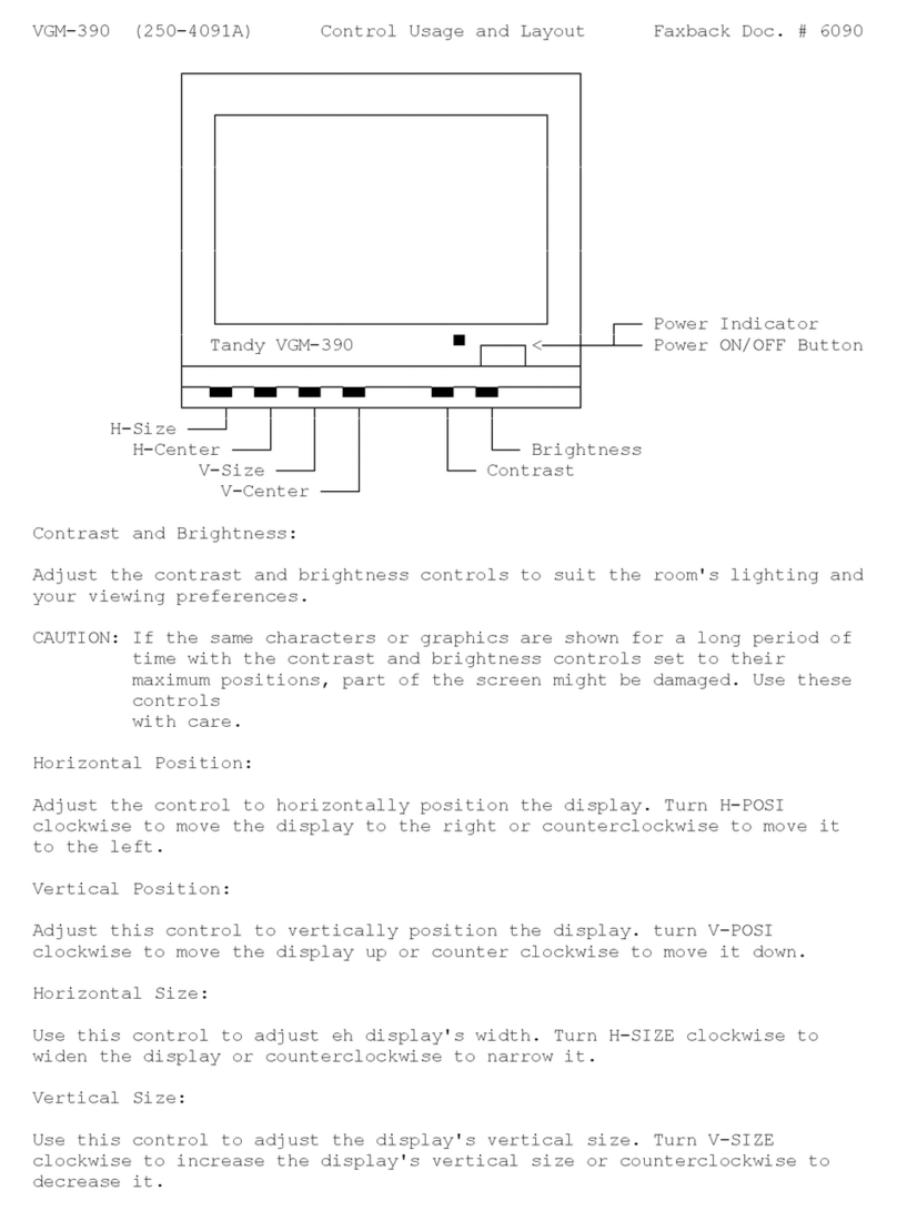 Tandy VGM-390 Operator's manual