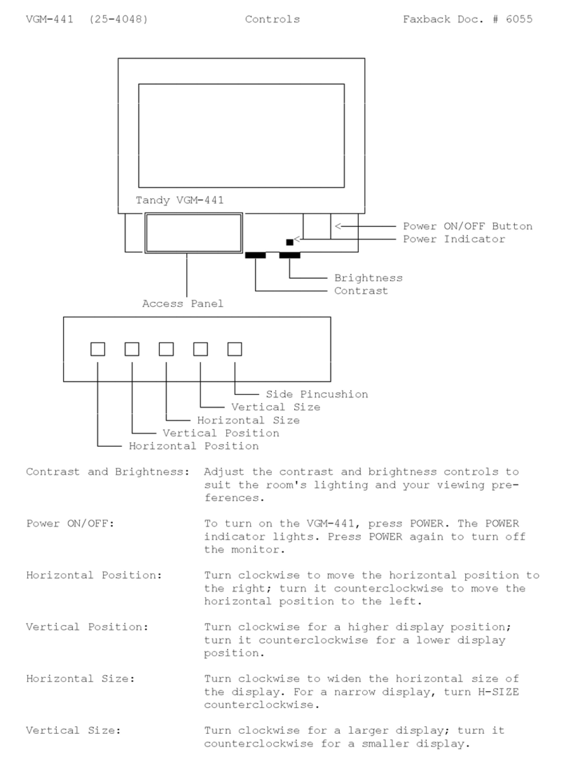 Tandy VGM-441 Operator's manual