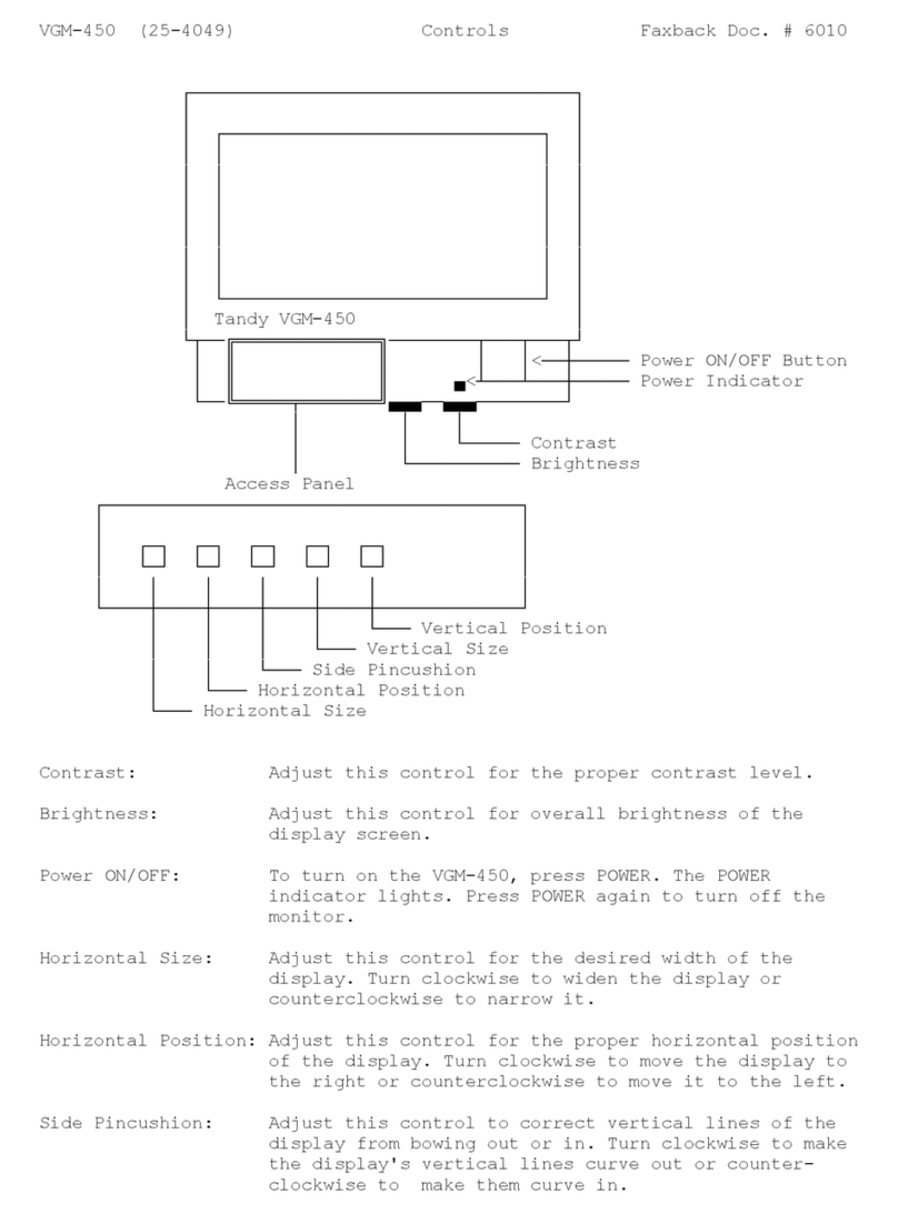 Tandy VGM-450 Operator's manual