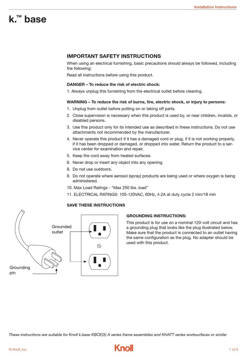 Knoll k. base installation instructions Knoll k. base installation instructions