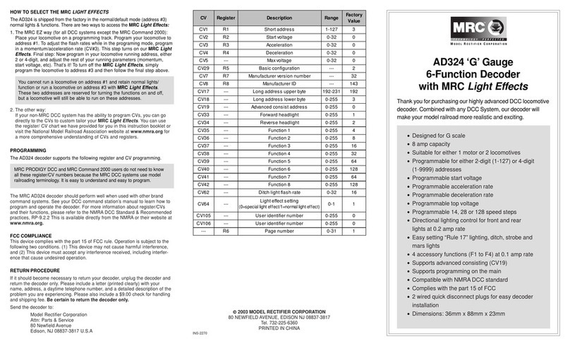 MRC AD324 quick start guide