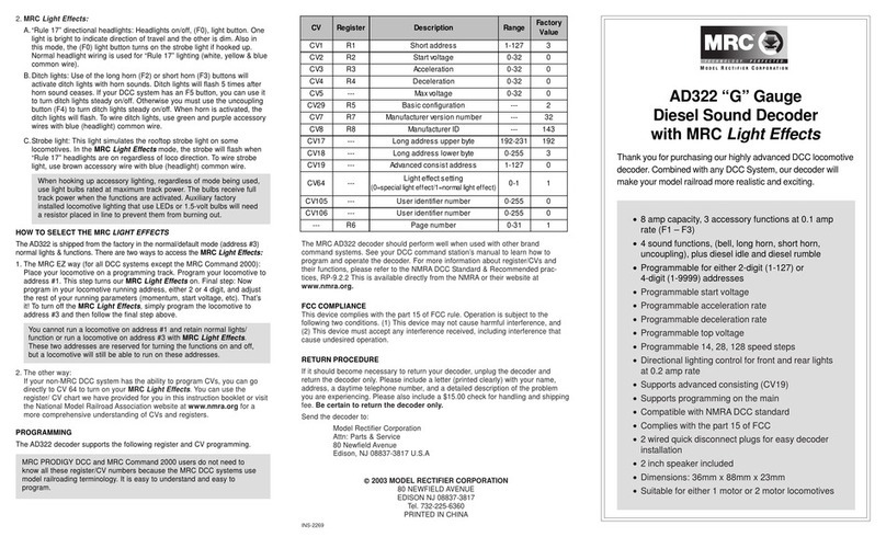 MRC AD322 quick start guide