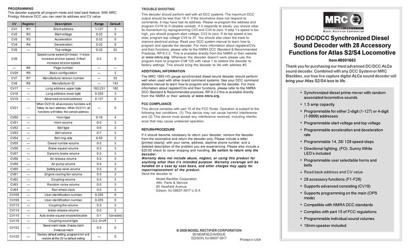 MRC 0001663 User manual