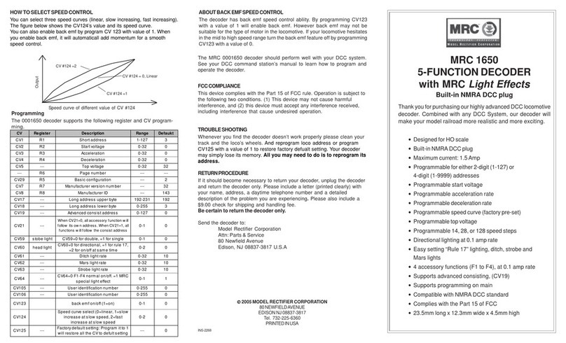 MRC 1650 quick start guide
