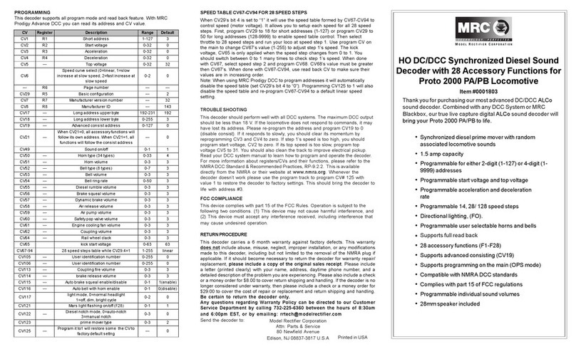 MRC 0001803 quick start guide