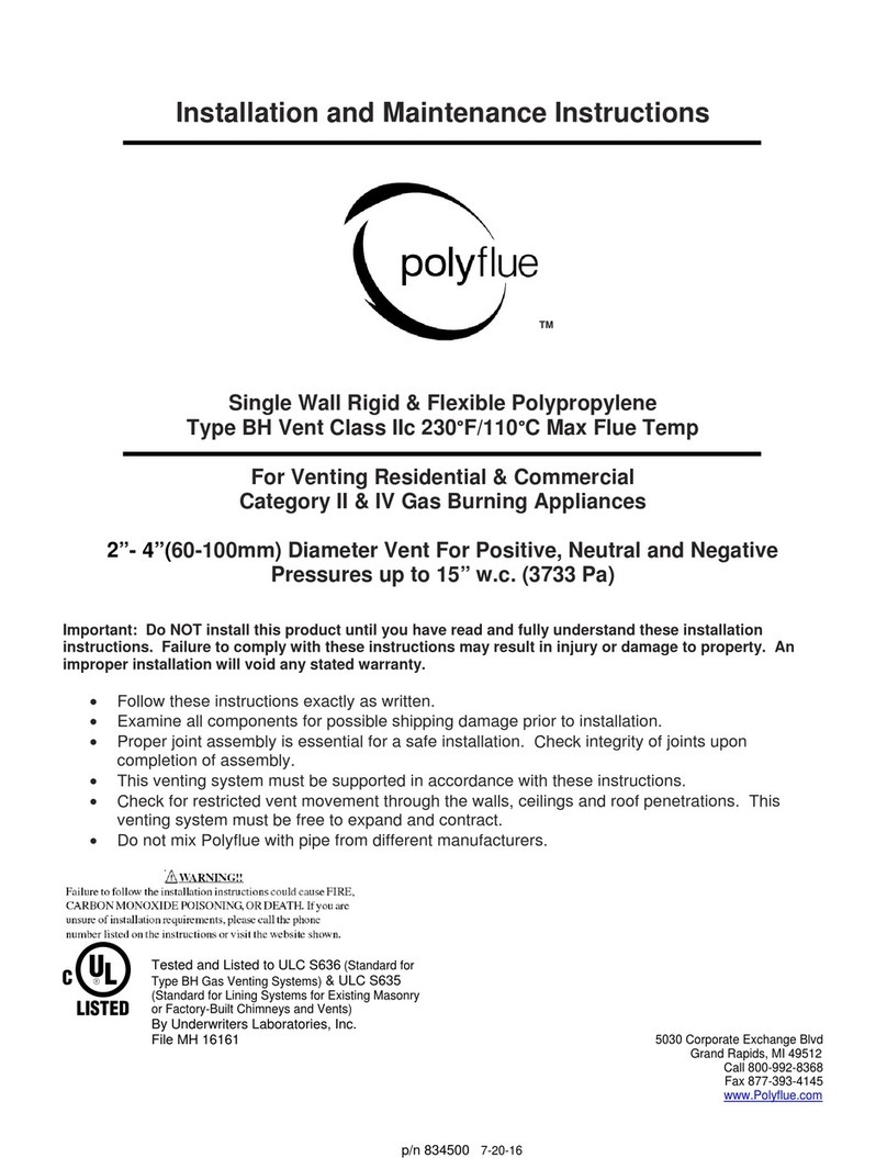 Selkirk Polyflue BH Installation and maintenance instructions
