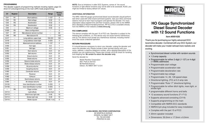 MRC 0001626 quick start guide