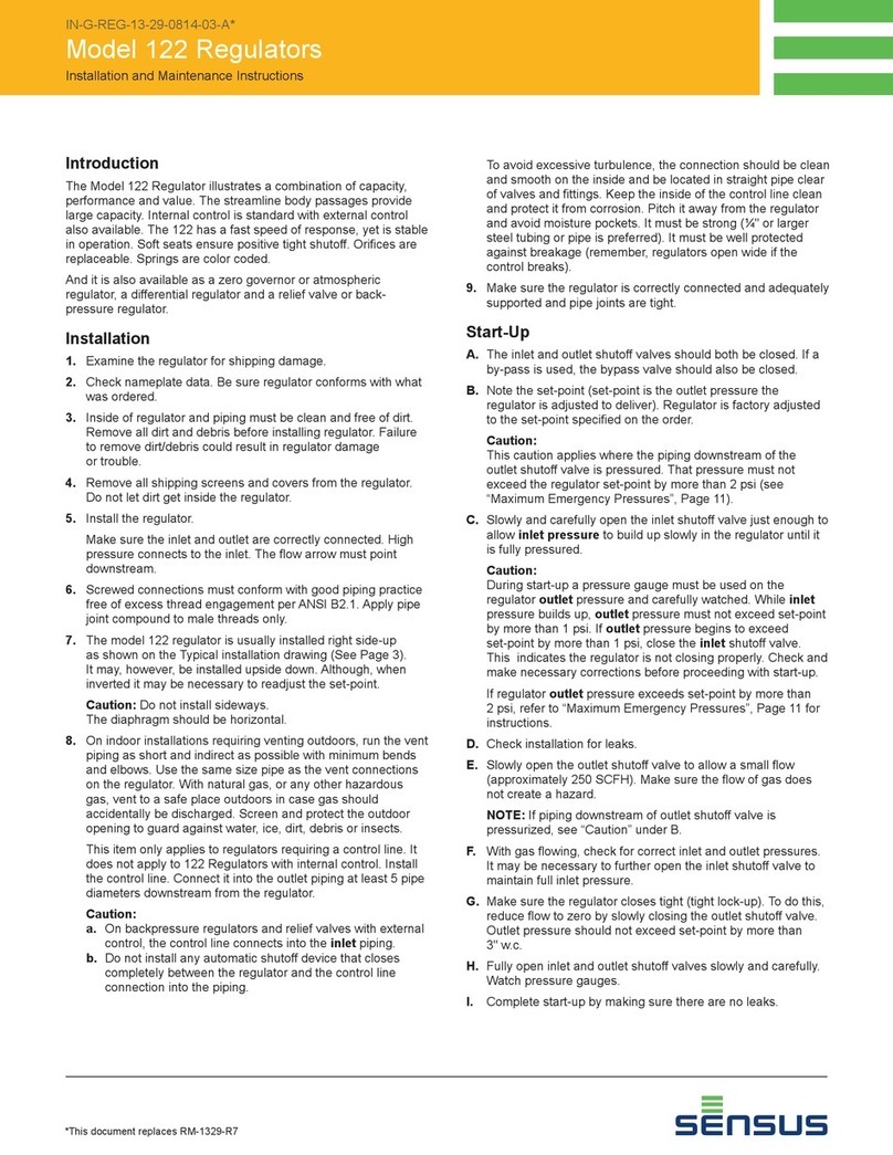 Sensus 122 Series Installation and maintenance instructions
