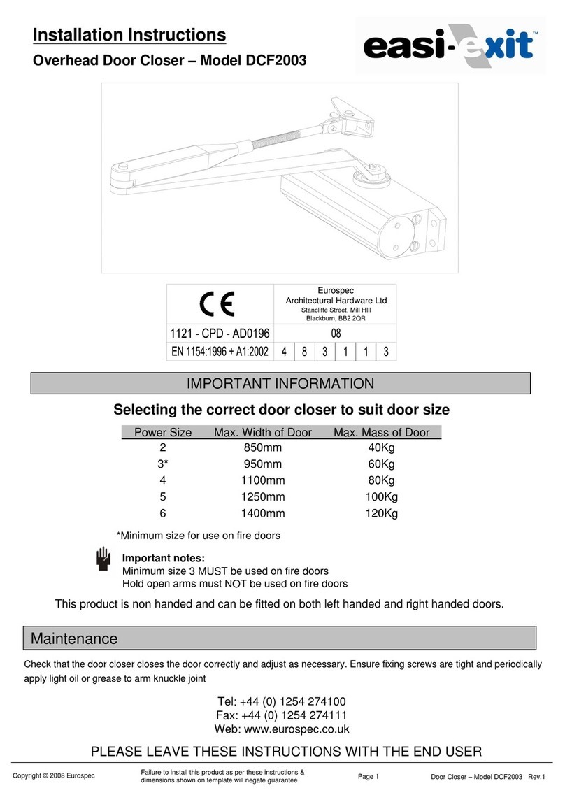Easi-Exit DCF2003 installation instructions