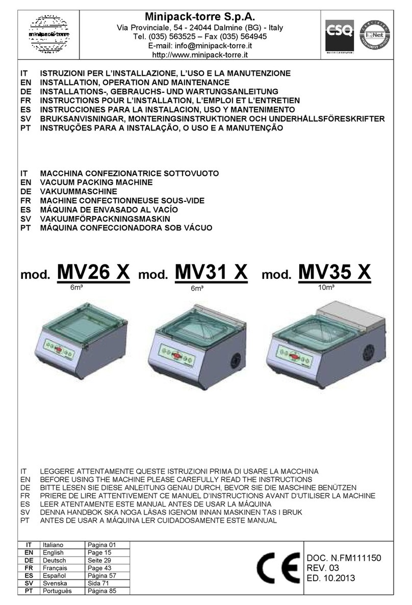 Minipack-Torre MV26 X Installation and operating instructions Minipack-Torre MV26 X Installation and operating instructions