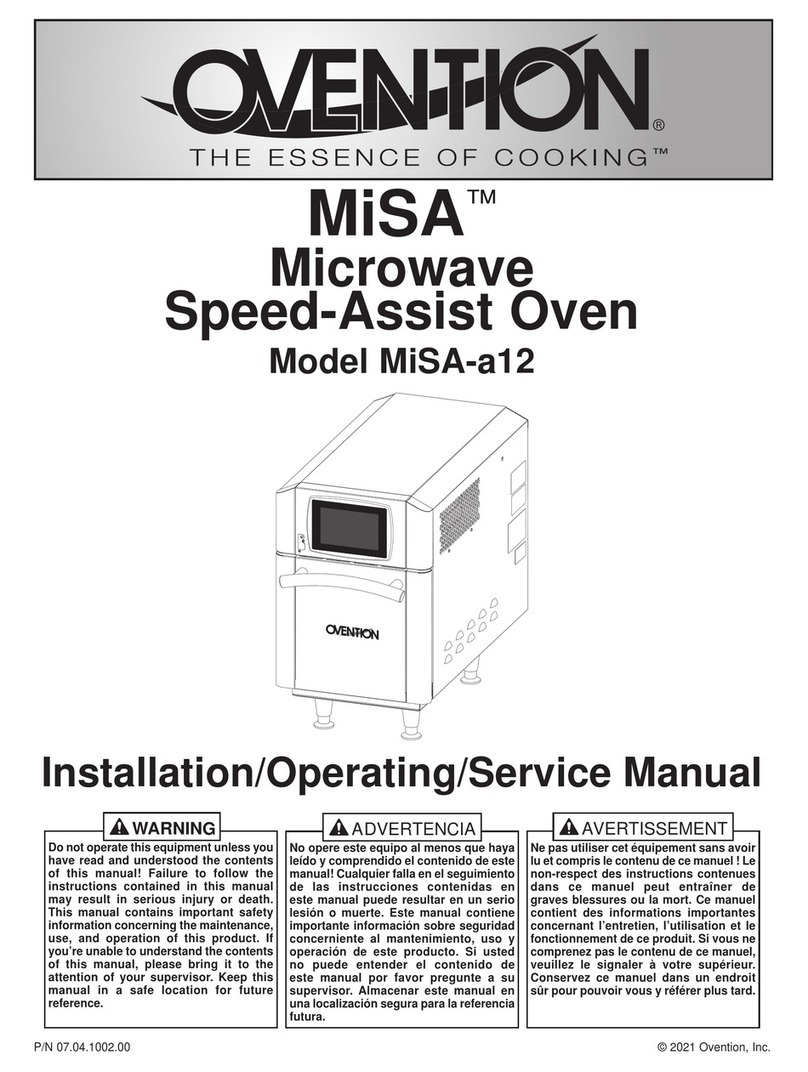 Ovention MiSA-a12 Installation, operating & service manual