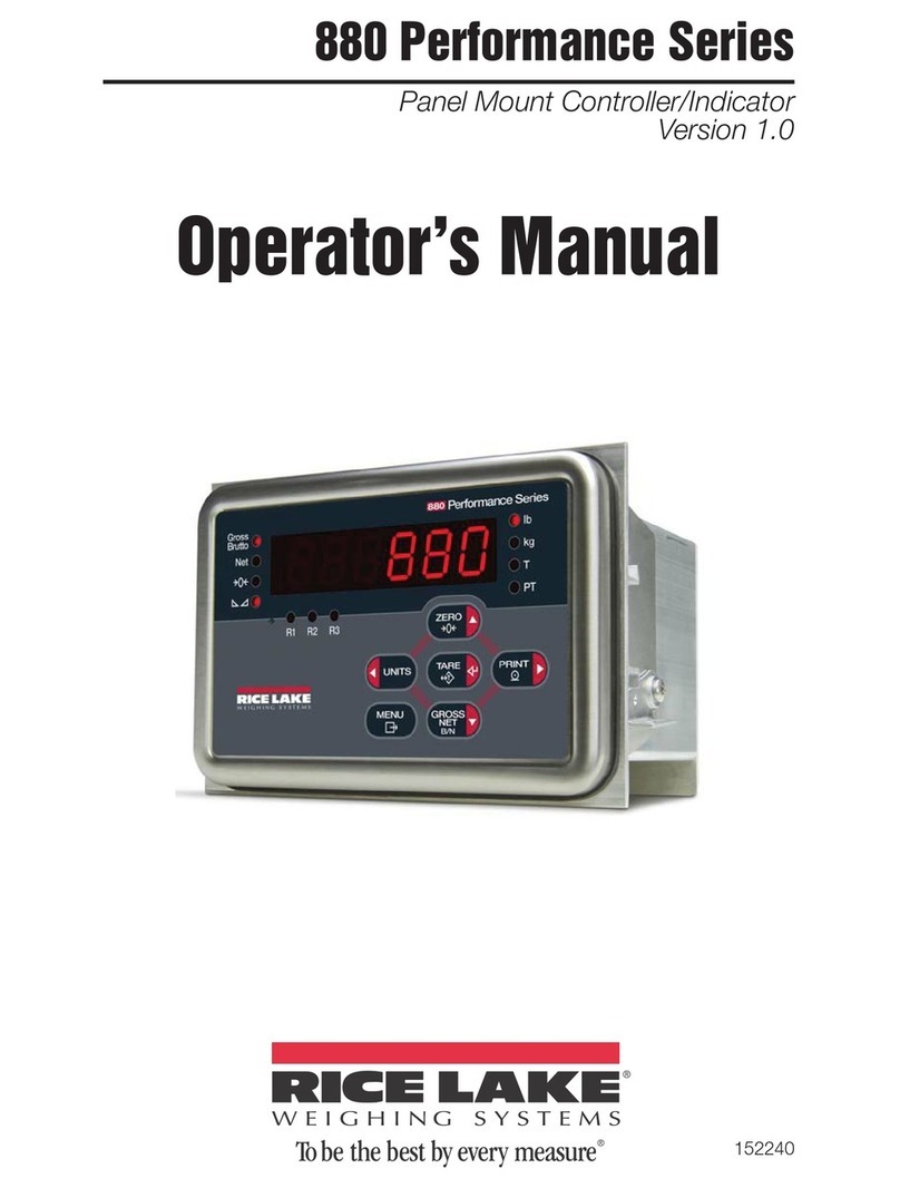 Rice Lake 880 Performance Series User manual Rice Lake 880 Performance Series User manual