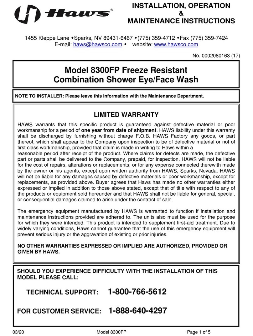 Haws 8300FP Installation, operation & maintenance instructions