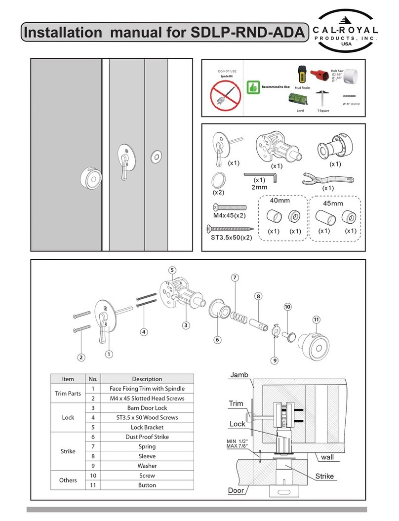 Cal-Royal SDLP-RND-ADA installation manual