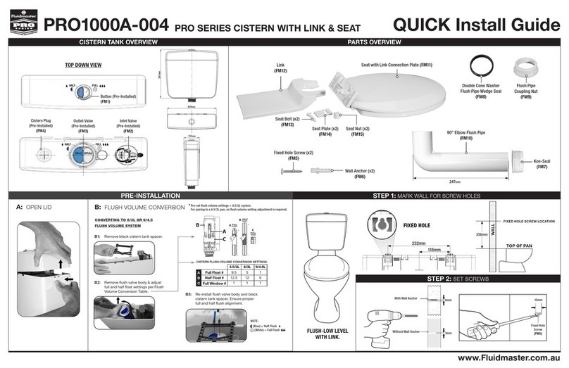 Fluidmaster PRO Series Quick install guide