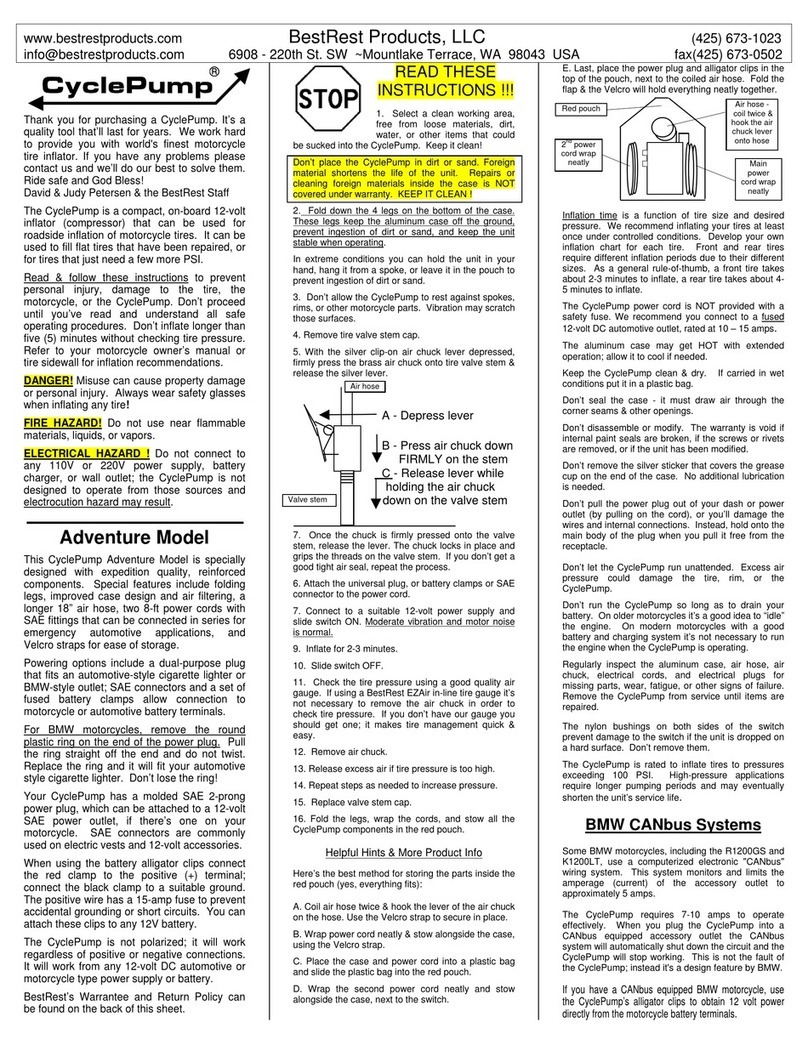BestRest Products CyclePump instructions