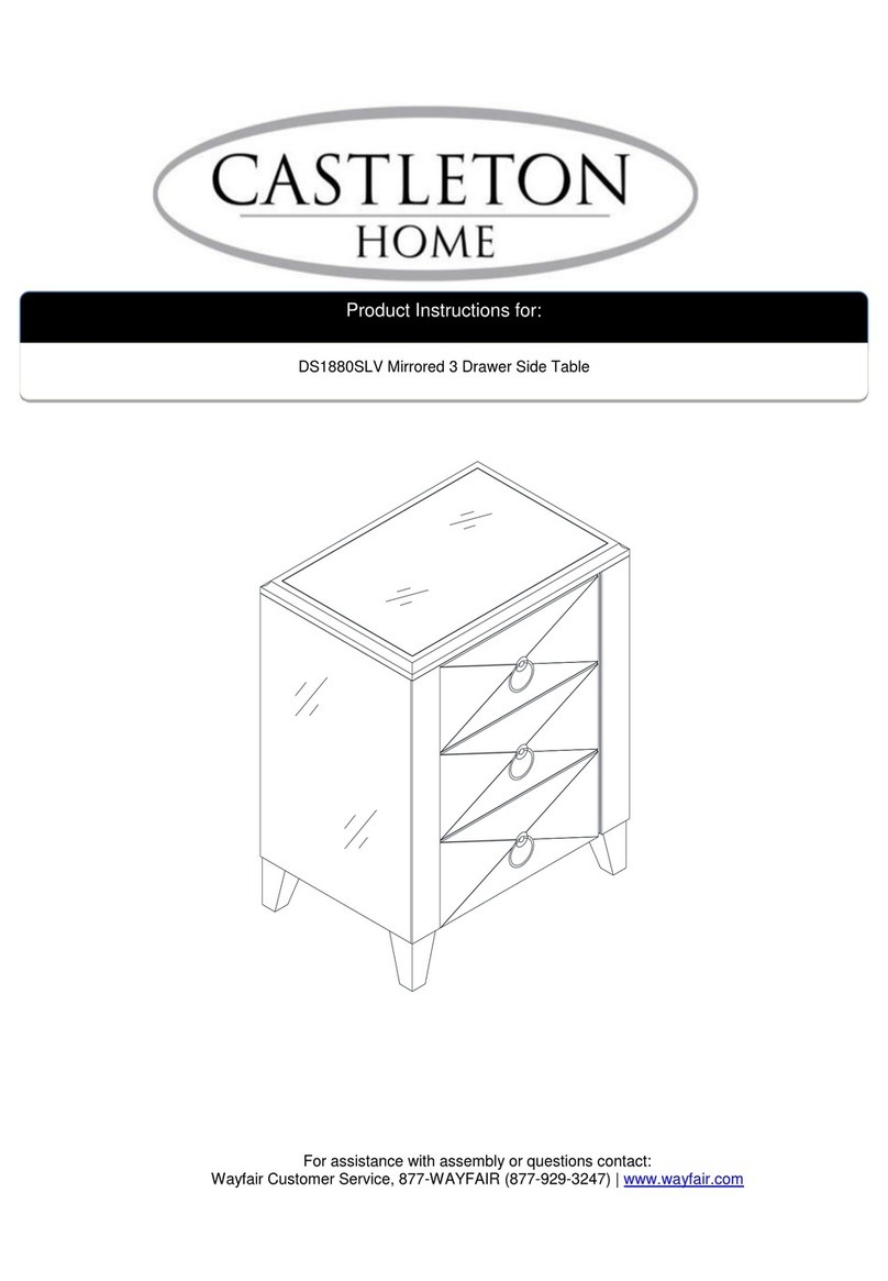Castleton Home DS1880SLV Instruction sheet Castleton Home DS1880SLV Instruction sheet
