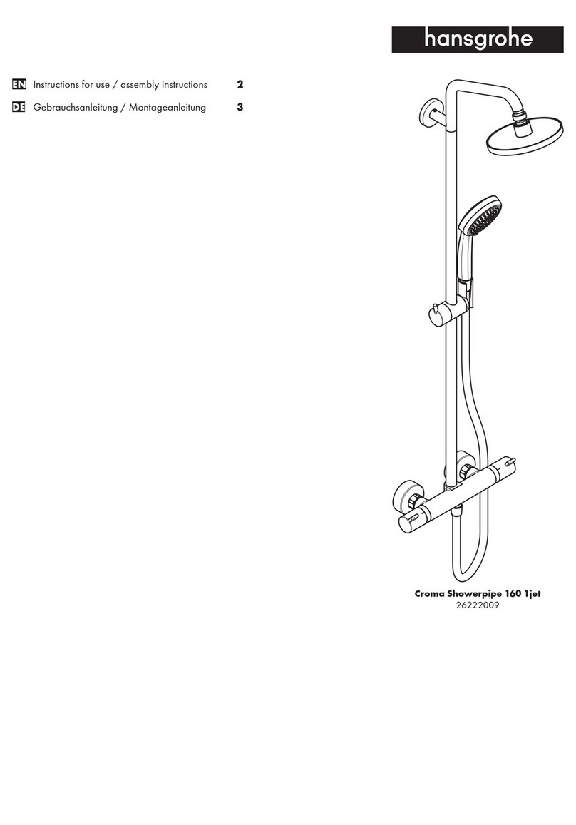 Hans Grohe Croma Showerpipe 160 1jet 26222009 Instructions for use Hans Grohe Croma Showerpipe 160 1jet 26222009 Instructions for use