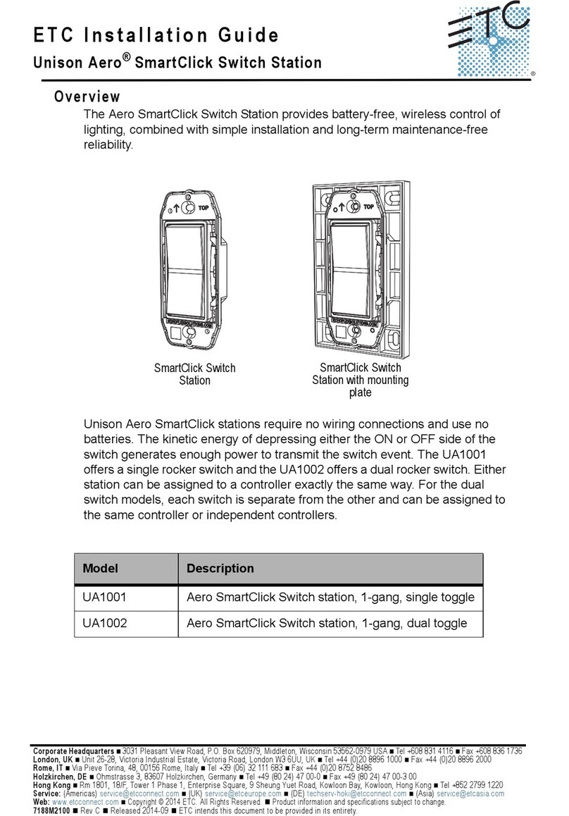 ETC Unison Aero SmartClick UA1001 User manual