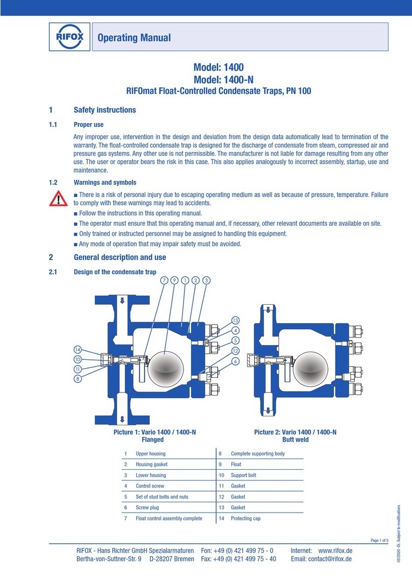Rifox 1400 User manual