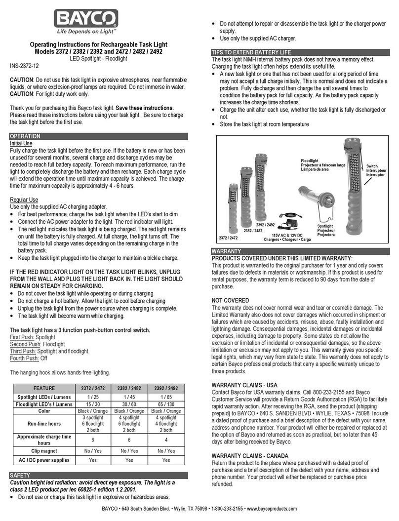 Bayco Night Stick NSR-2482 operating instructions