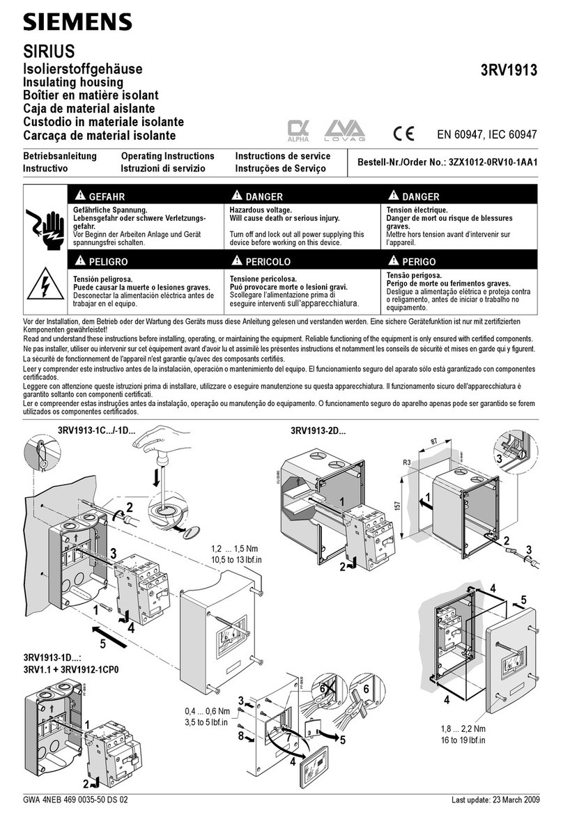 Siemens SIRIUS 3RV1913 operating instructions