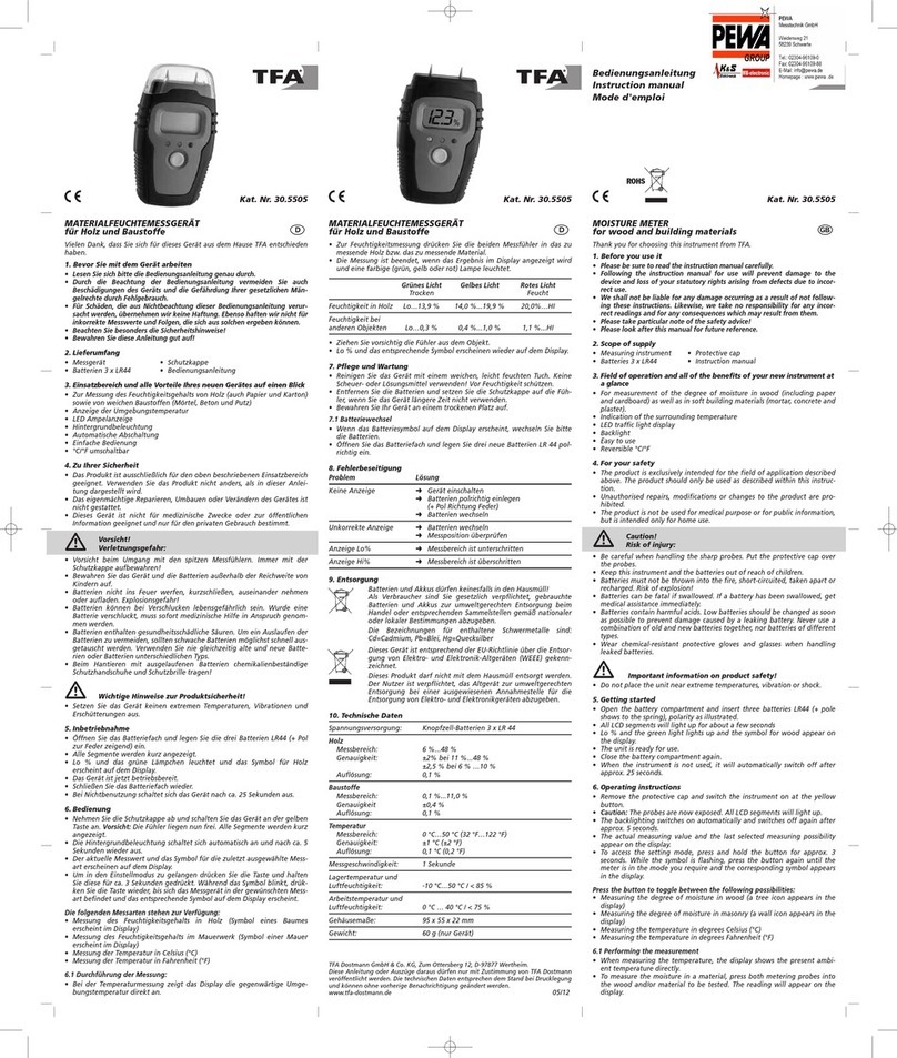 PEWA K&S Elektronik TFA HumidCheck Mini II User manual PEWA K&S Elektronik TFA HumidCheck Mini II User manual