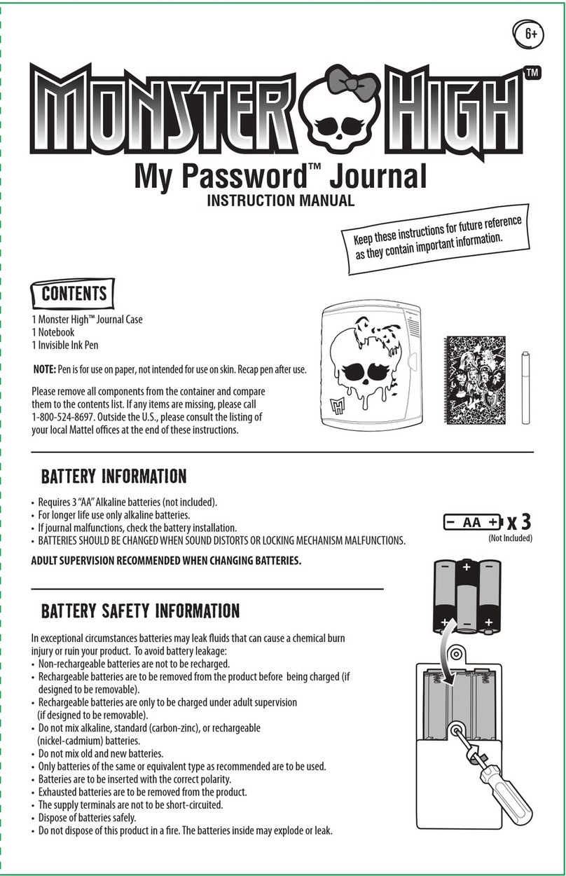 Mattel Monster High My Password Journal User manual