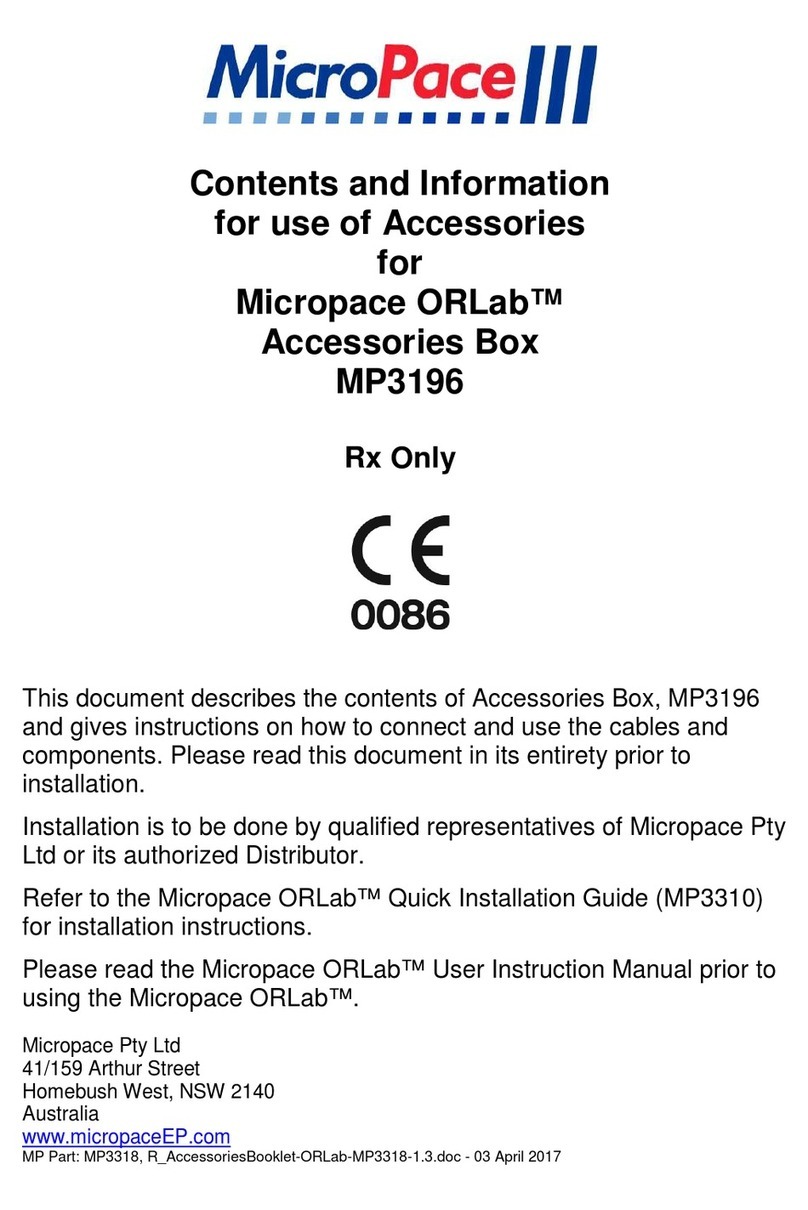 MicroPace ORLab MP3196 Contents and Information for use