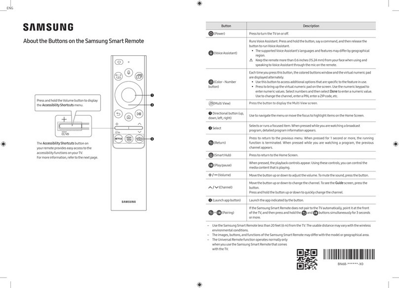 Samsung RMCSPA1EP1 quick start guide