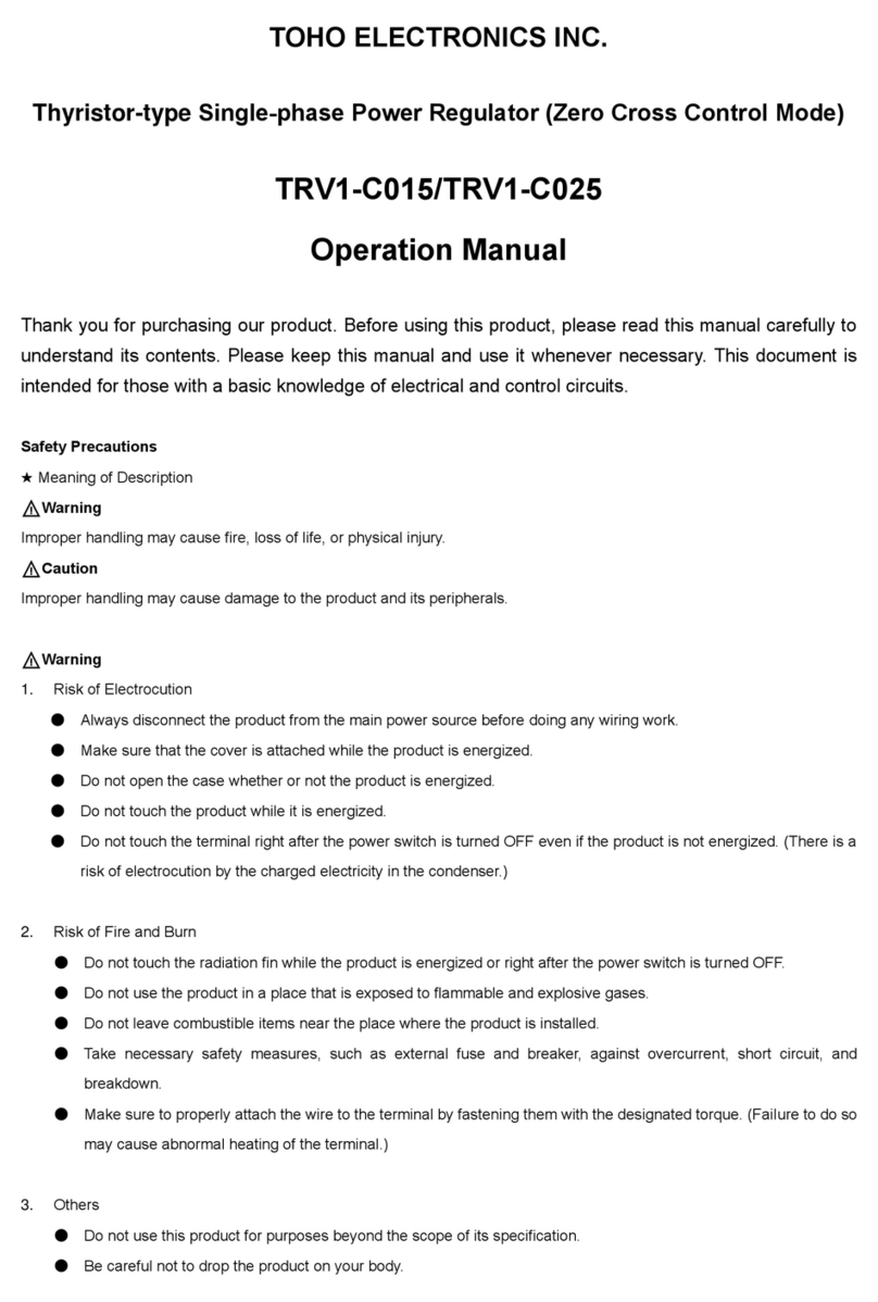 Toho Electronics TRV1-C015 User manual Toho Electronics TRV1-C015 User manual