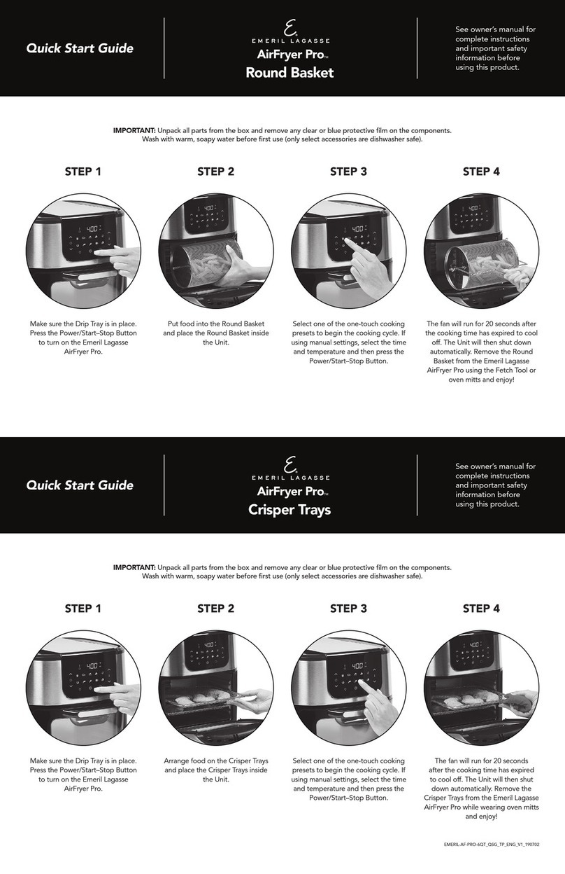 Emeril Lagasse AirFryer Pro Round Basket quick start guide