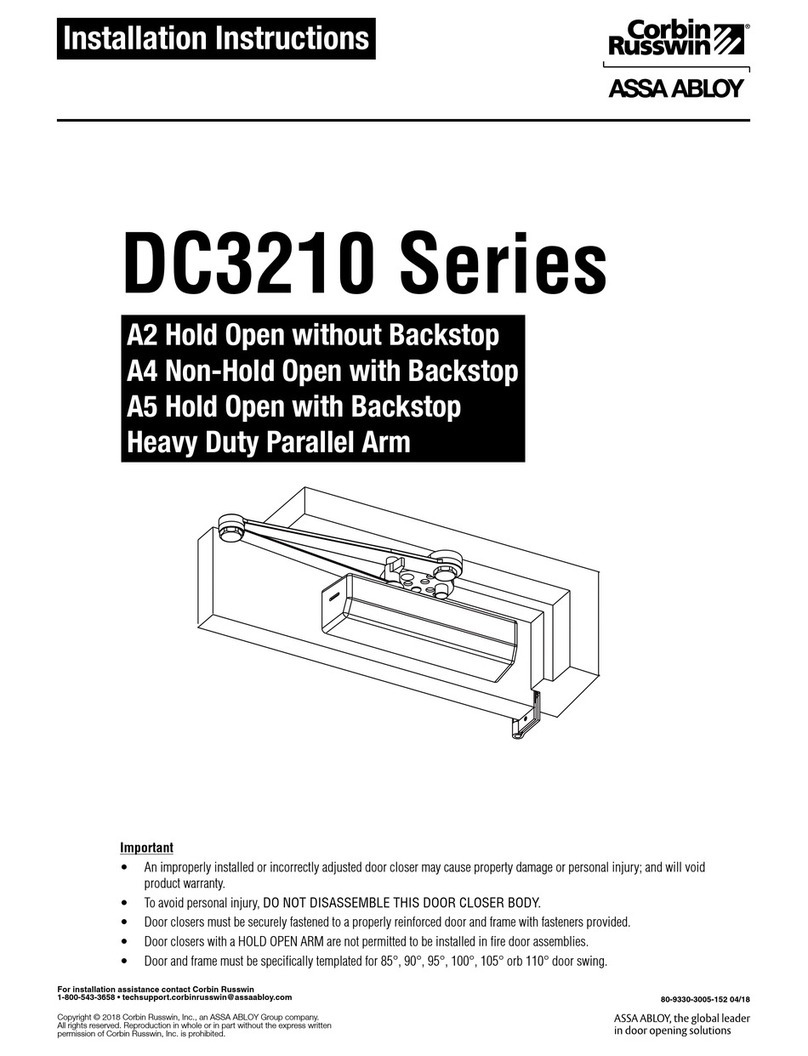Assa Abloy DC3210 Series installation instructions