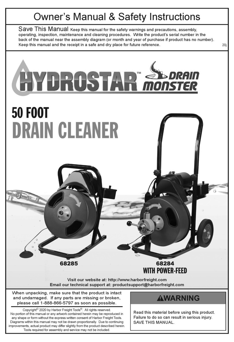 Harbor Freight Tools Hydrostar Drain Monster Assembly instructions