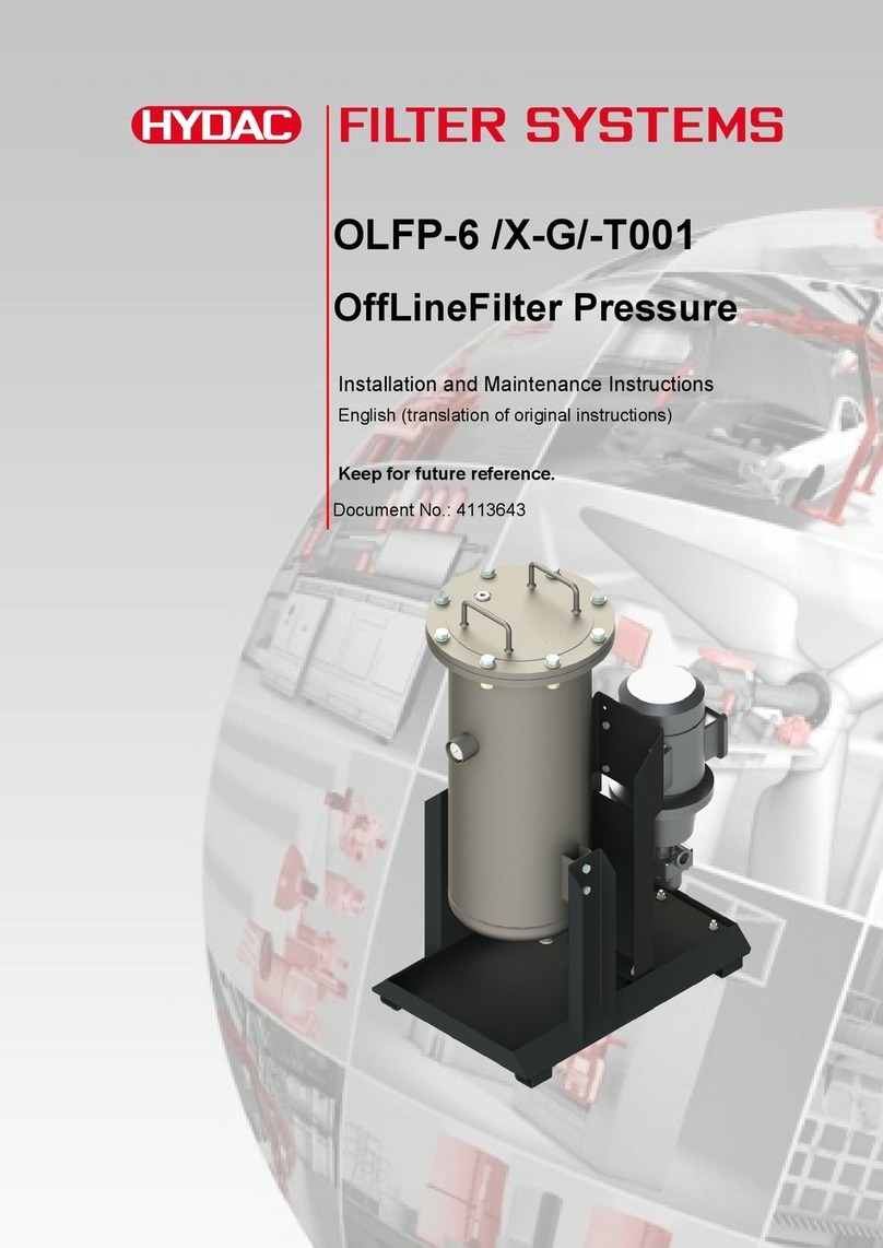HYDAC FILTER SYSTEMS OLFP-6 /X-G/-T001 Installation and maintenance instructions