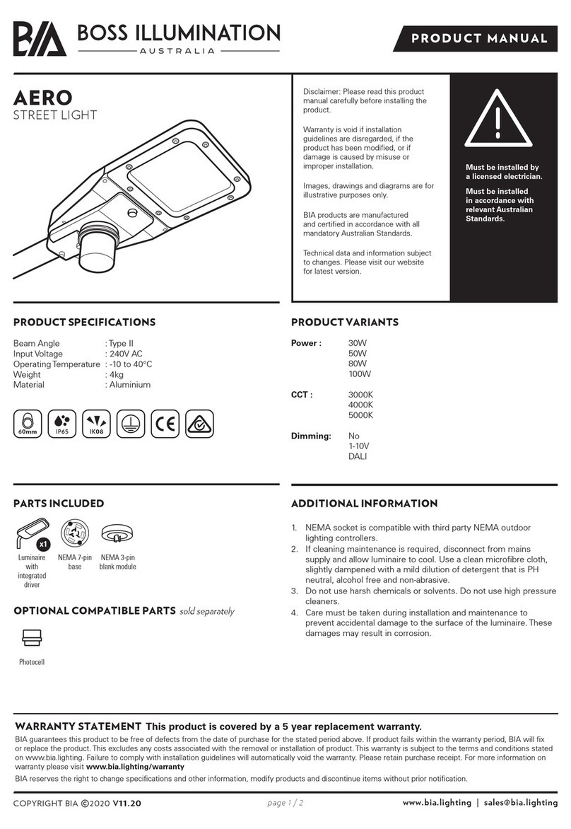 BOSS ILLUMINATION AERO product manual