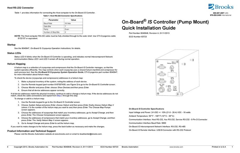 Brooks On-Board IS Quick installation guide