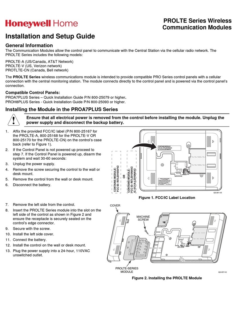 Honeywell Home PROLTE Series Installation and setup guide Honeywell Home PROLTE Series Installation and setup guide