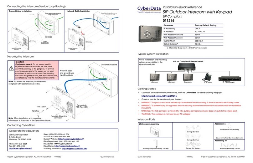 CyberData 11214 Manual
