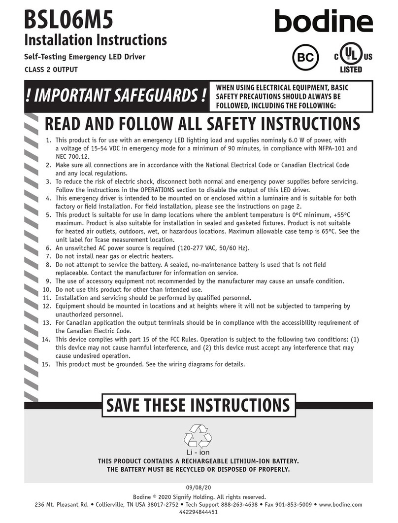 Bodine BSL06M5 User manual