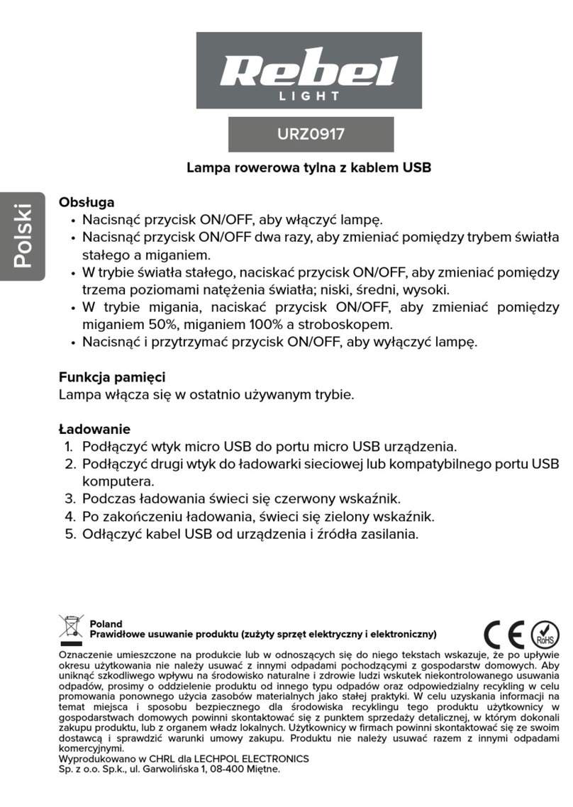 Rebel Light URZ0917 quick start guide