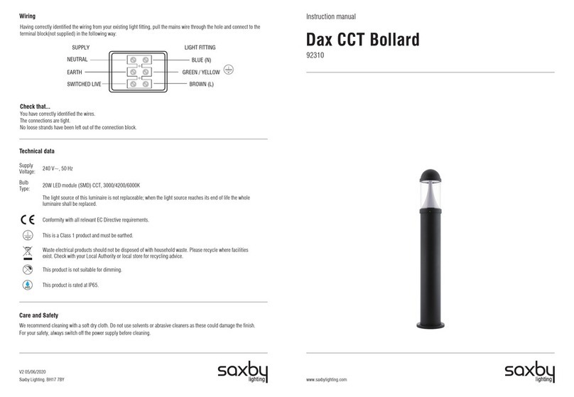 Saxby Lighting Dax CCT Bollard instruction manual