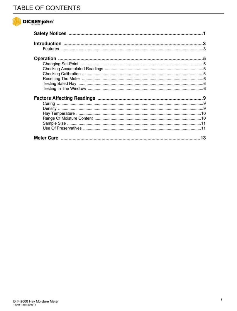 Dickey-John Dj F-2000 User manual Dickey-John Dj F-2000 User manual