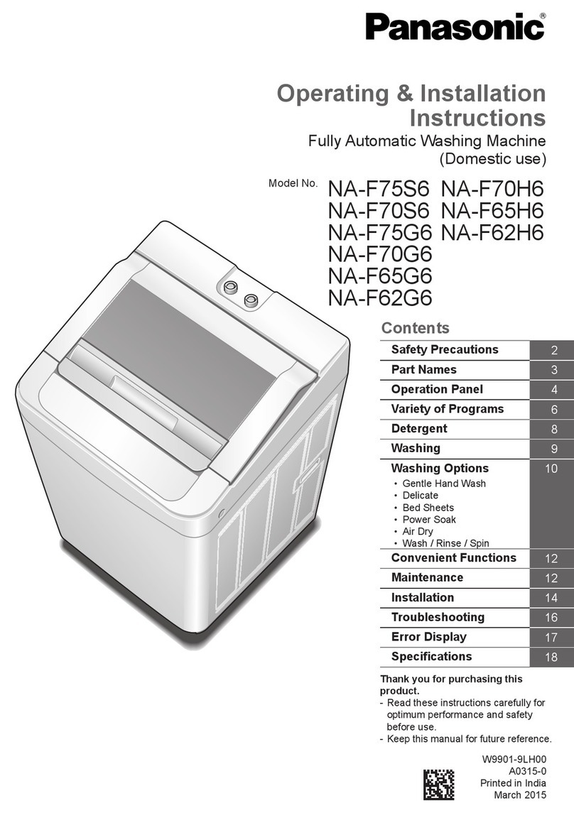 Panasonic NA-F75S6 Operating & installation instructions