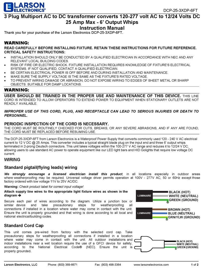 Larson Electronics DCP-25-3XDP-6FT User manual