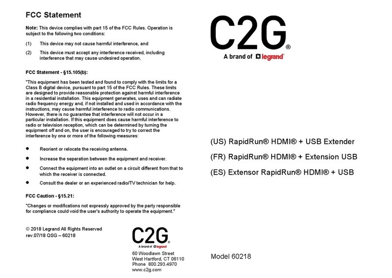 LEGRAND C2G RapidRun 60218 User manual