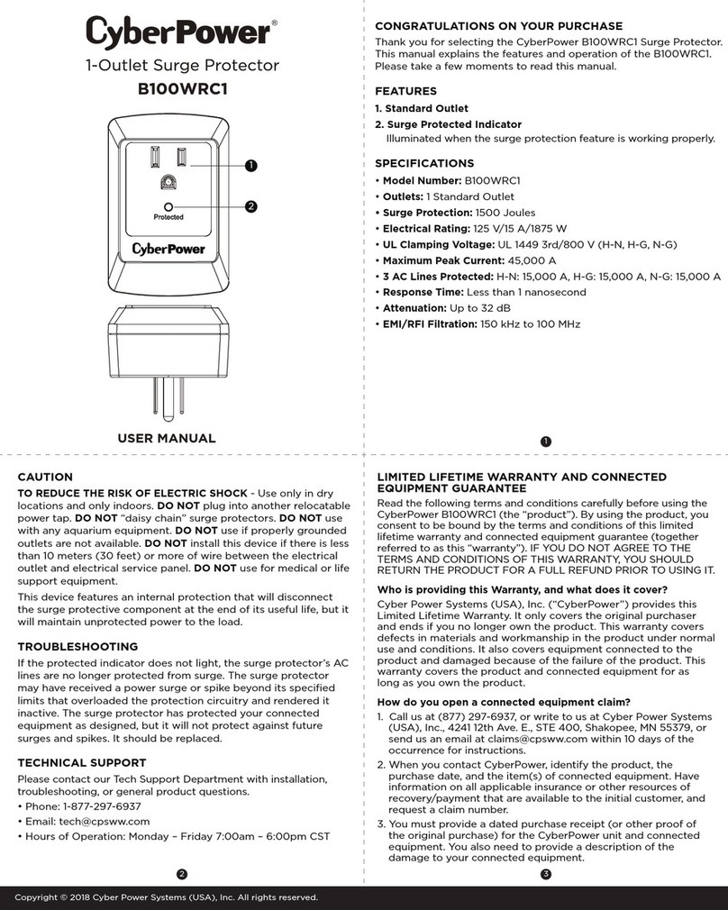 CyberPower B100WRC1 User manual