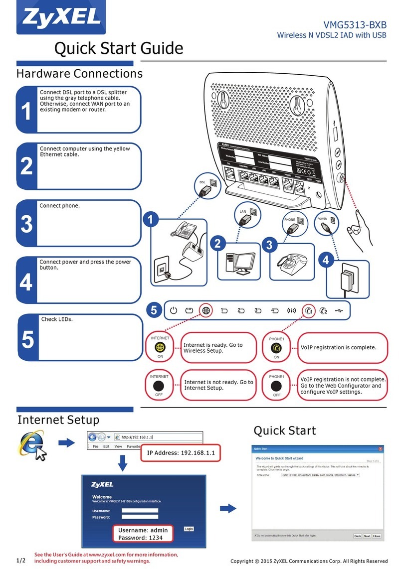 ZyXEL Communications VMG5313-BXB SERIES User manual
