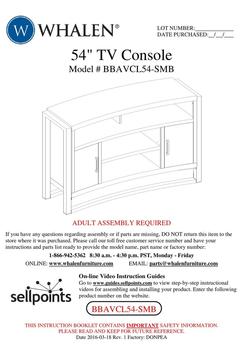 Whalen TV Console BBAVCL54-SMB User manual